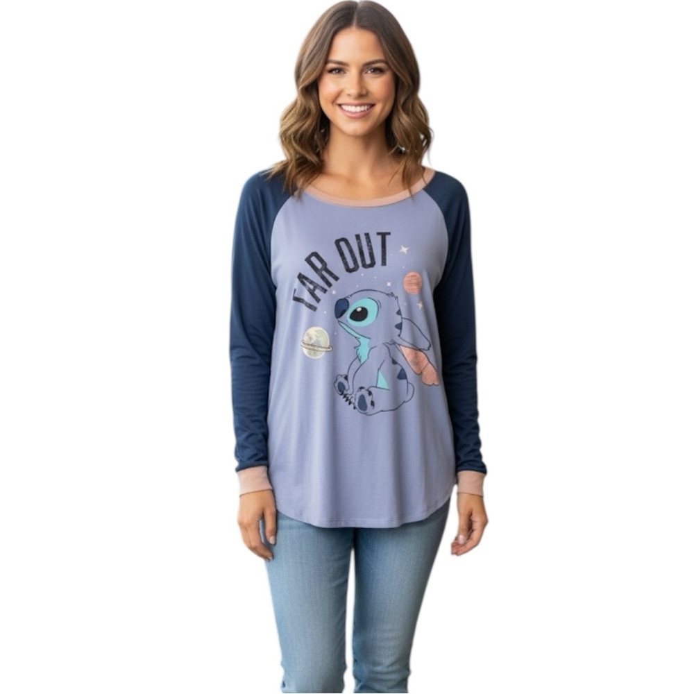 Disney Stitch Women’s Size L Long Sleeve Pajama Top